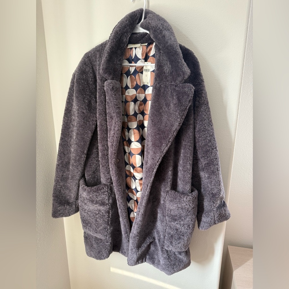 Anthropologie Maeve Lisanne Faux Fur Teddy Bear Coat